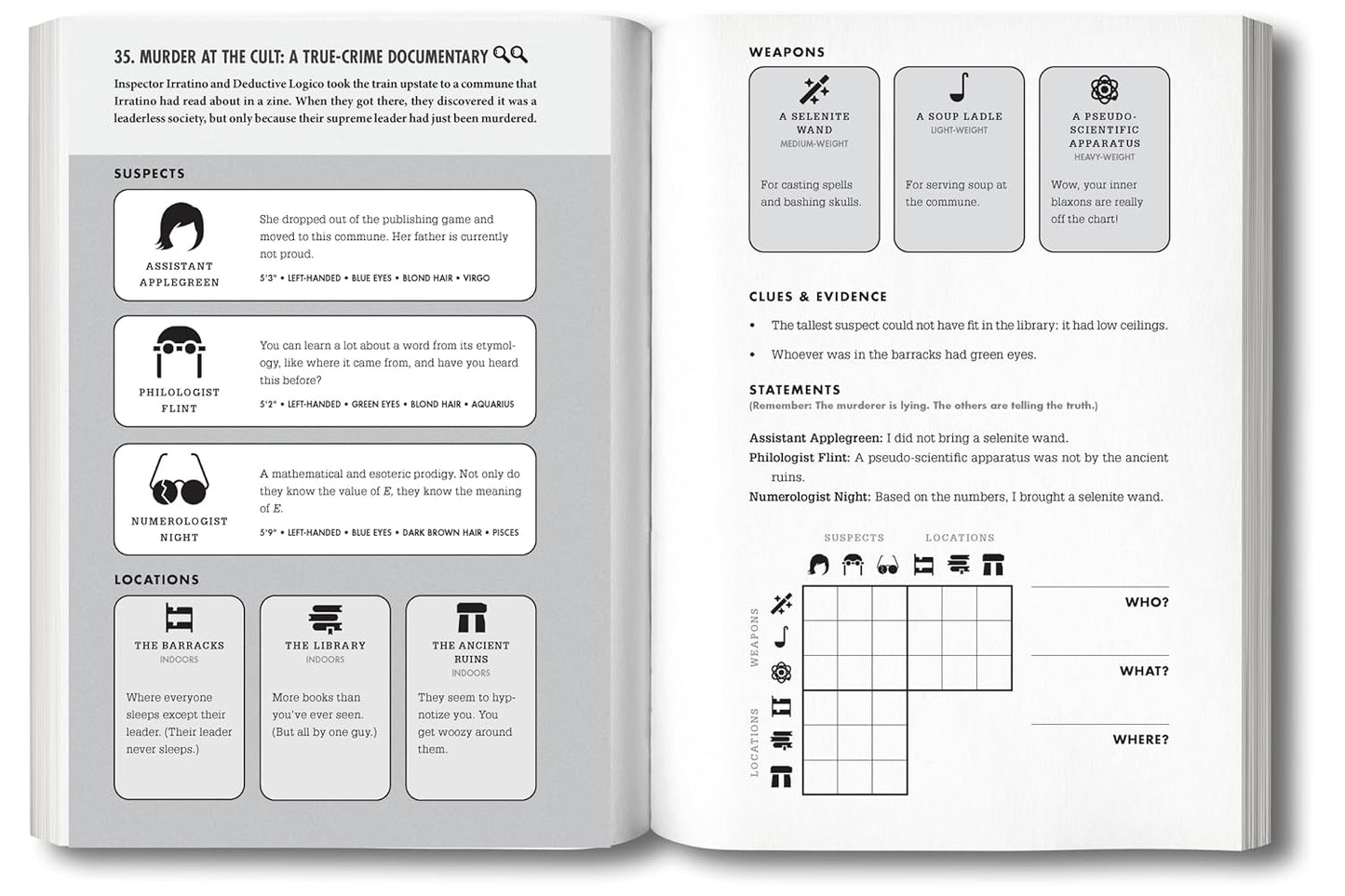 Murdle: Volume 1: 100 Elementary to Impossible Mysteries to Solve Using Logic, Skill, and the Power of Deduction